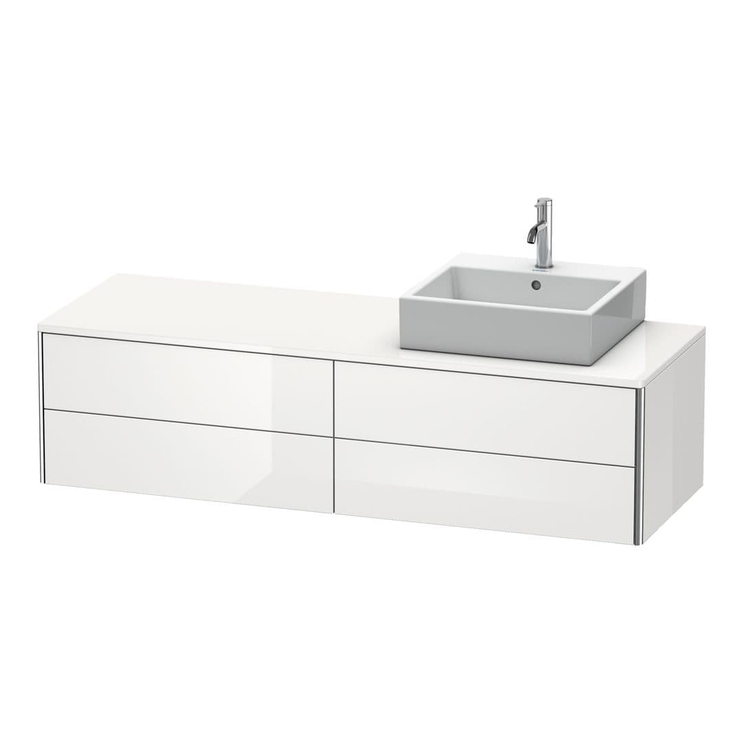 Duravit XSquare – Έπιπλο Νιπτήρα – 1600 mm, για κονσόλα, 4 συρτάρια, νιπτήρας δεξιά, 1600 x 548 x 400 mm – White High Gloss, Lacquer (XS4914R8585)