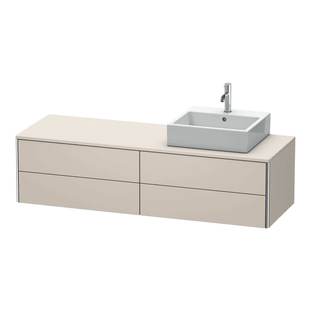 Duravit XSquare – Έπιπλο Νιπτήρα – 1600 mm, για κονσόλα, 4 συρτάρια, νιπτήρας δεξιά, 1600 x 548 x 400 mm – Taupe Matt, Decor (XS4914R9191)