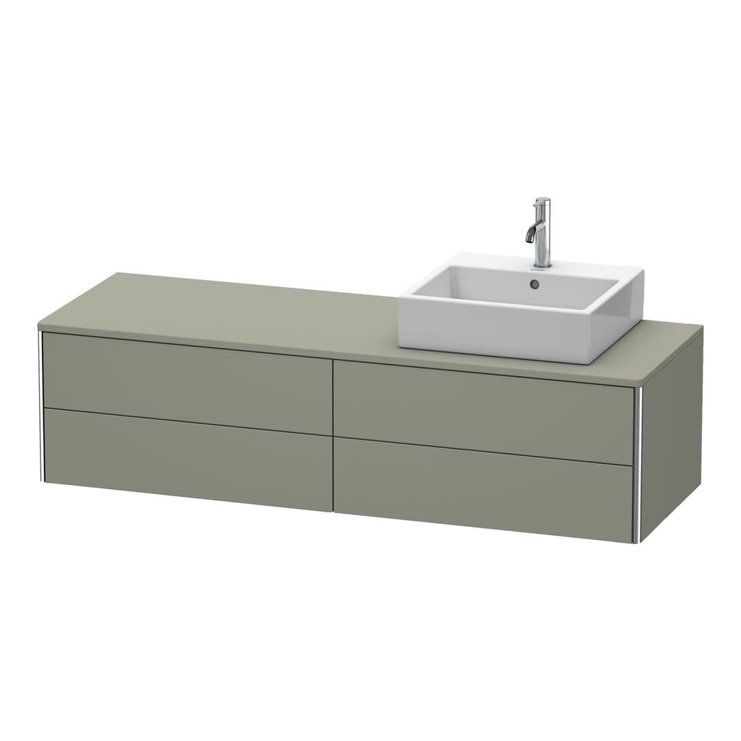 Duravit XSquare – Έπιπλο Νιπτήρα – 1600 mm, για κονσόλα, 4 συρτάρια, νιπτήρας δεξιά, 1600 x 548 x 400 mm – Stone grey Satin Matt, Lacquer (XS4914R9292)