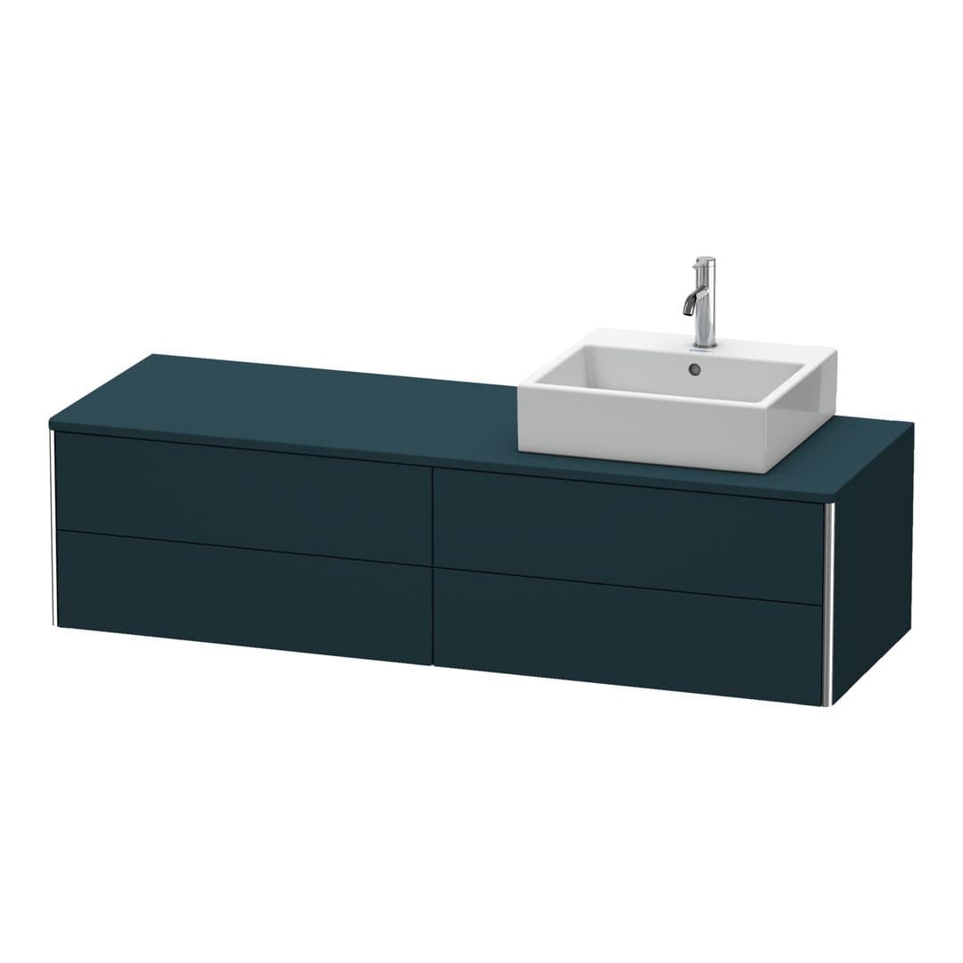 Duravit XSquare – Έπιπλο Νιπτήρα – 1600 mm, για κονσόλα, 4 συρτάρια, νιπτήρας δεξιά, 1600 x 548 x 400 mm – Night blue Satin Matt, Lacquer (XS4914R9898)