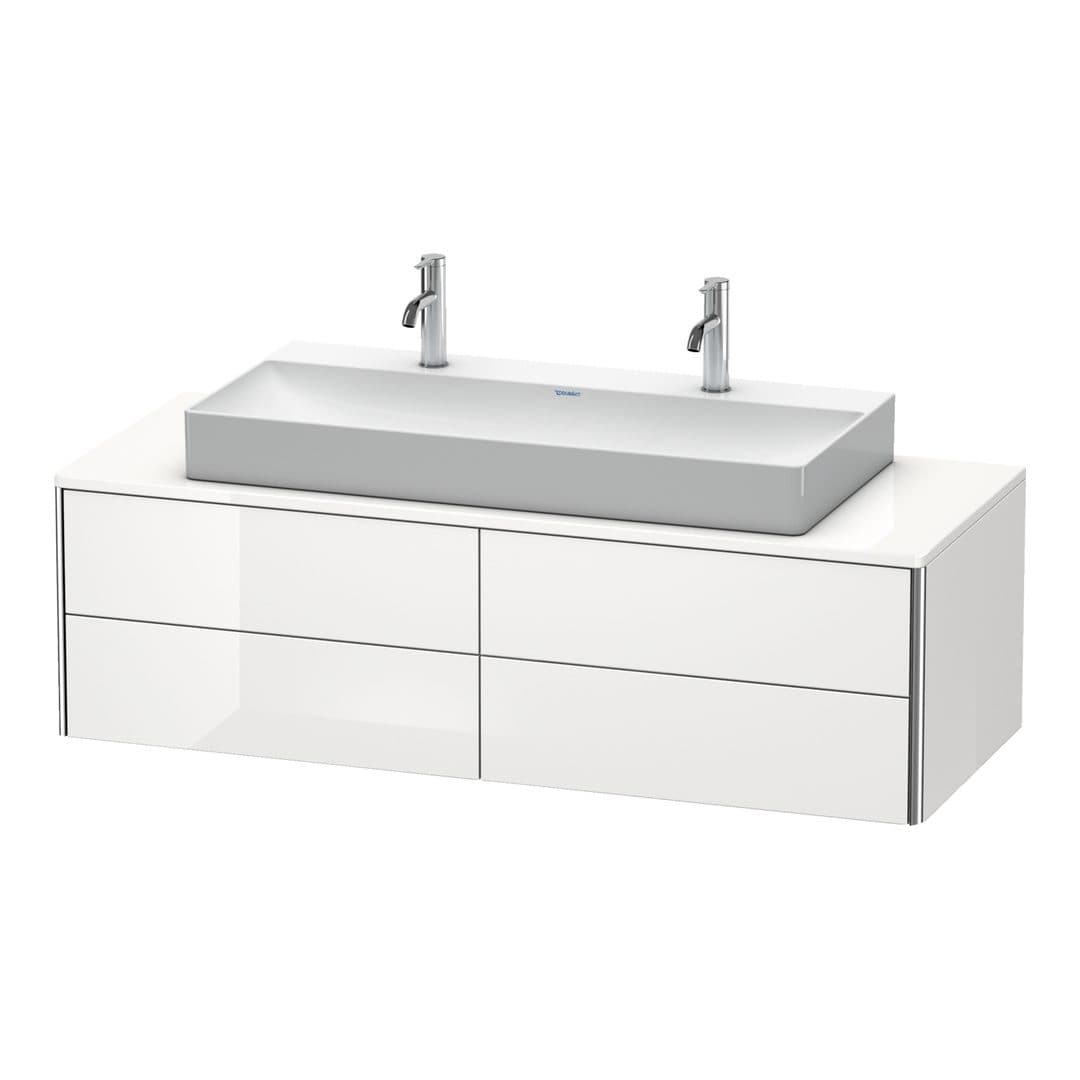 Duravit XSquare – Έπιπλο Νιπτήρα – 1400 mm, για κονσόλα, 4 συρτάρια, νιπτήρας κέντρο, 1400 x 548 x 400 mm – White High Gloss, Decor (XS4915M2222)
