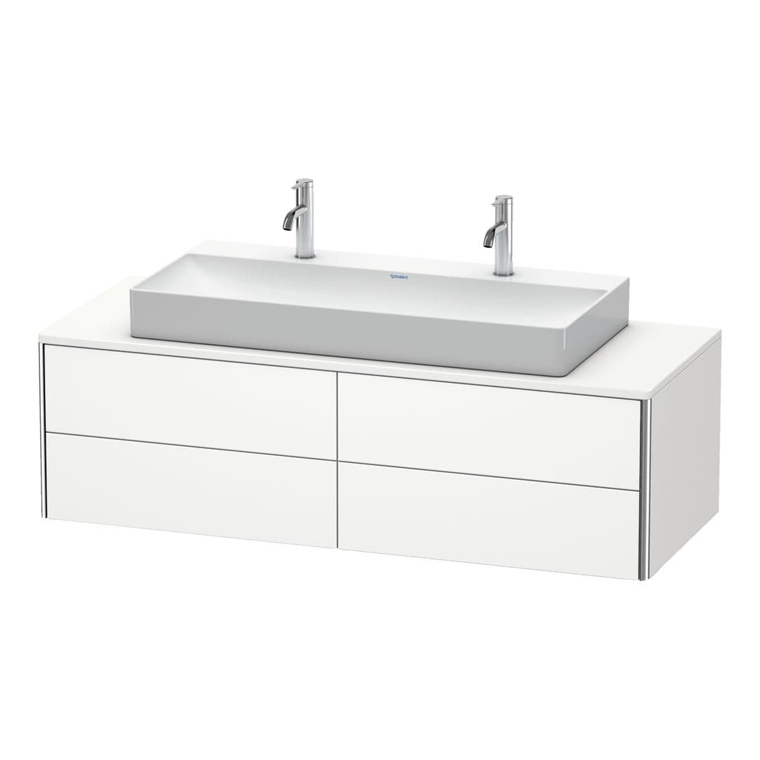 Duravit XSquare – Έπιπλο Νιπτήρα – 1400 mm, για κονσόλα, 4 συρτάρια, νιπτήρας κέντρο, 1400 x 548 x 400 mm – White Satin Matt, Lacquer (XS4915M3636)