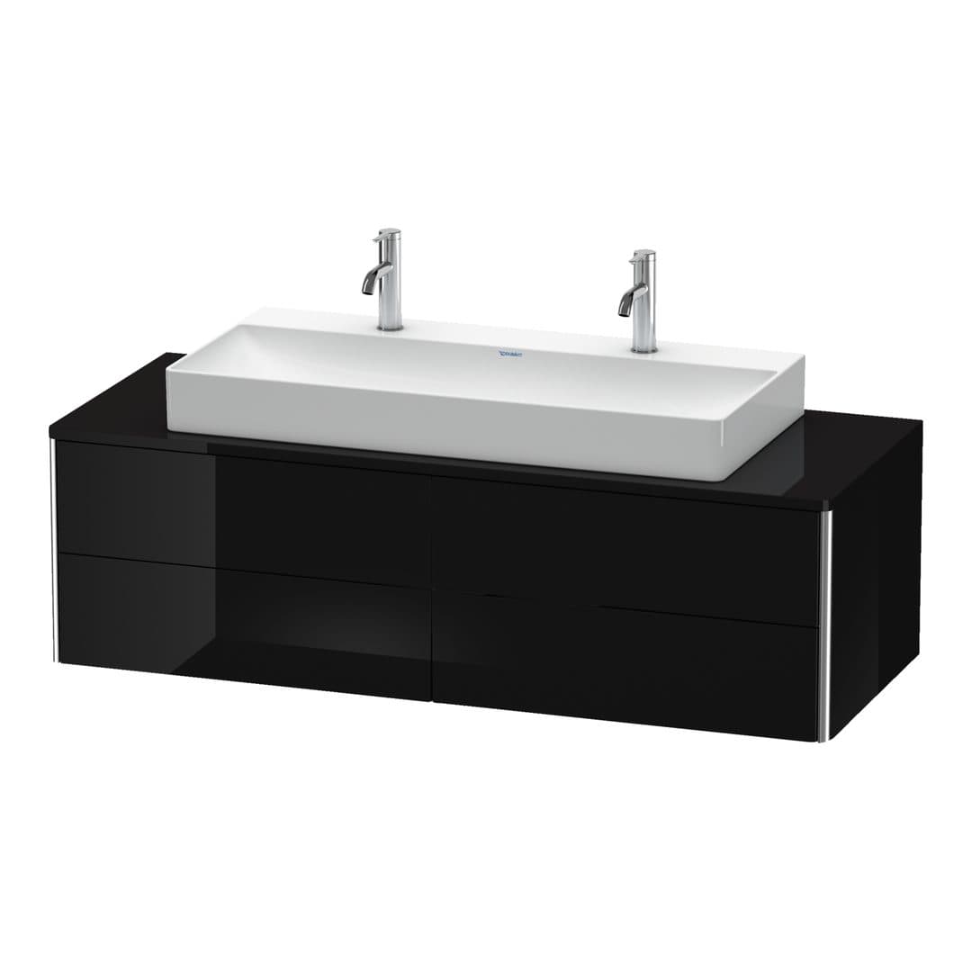 Duravit XSquare – Έπιπλο Νιπτήρα – 1400 mm, για κονσόλα, 4 συρτάρια, νιπτήρας κέντρο, 1400 x 548 x 400 mm – Black High Gloss, Lacquer (XS4915M4040)