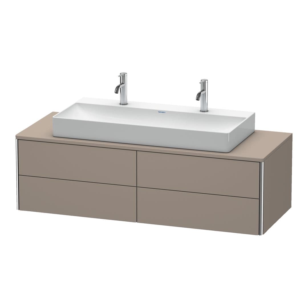 Duravit XSquare – Έπιπλο Νιπτήρα – 1400 mm, για κονσόλα, 4 συρτάρια, νιπτήρας κέντρο, 1400 x 548 x 400 mm – Basalte Matt, Decor (XS4915M4343)
