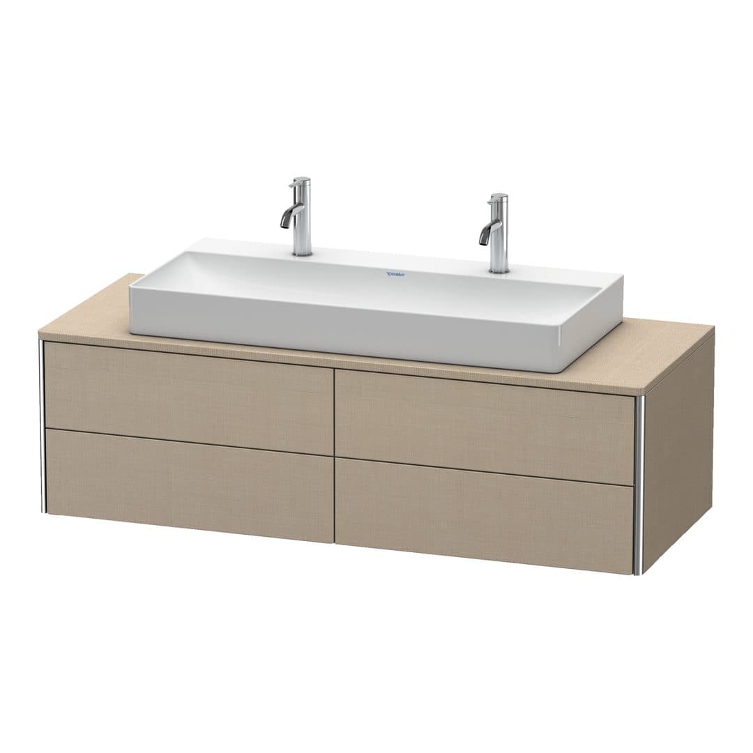 Duravit XSquare – Έπιπλο Νιπτήρα – 1400 mm, για κονσόλα, 4 συρτάρια, νιπτήρας κέντρο, 1400 x 548 x 400 mm – Linen Matt, Decor (XS4915M7575)