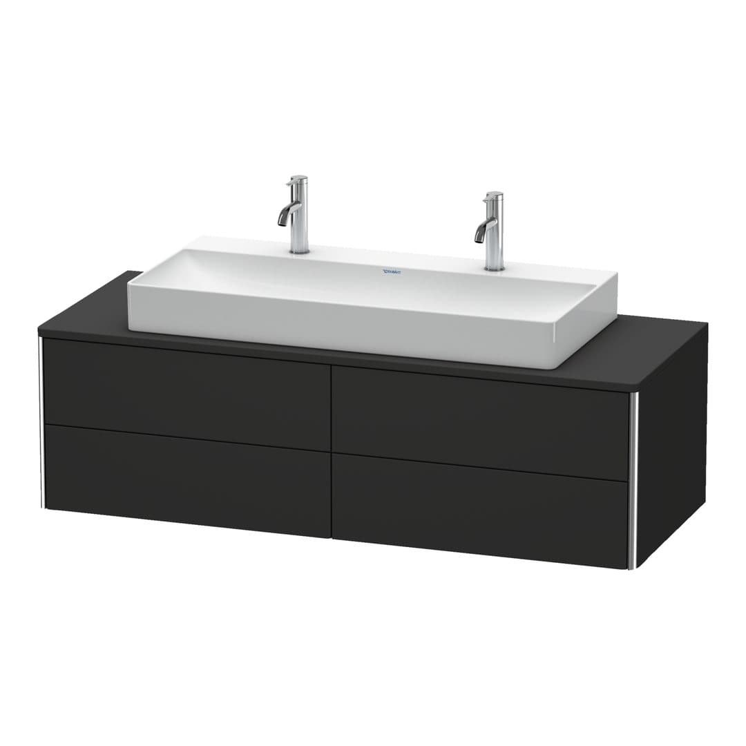 Duravit XSquare – Έπιπλο Νιπτήρα – 1400 mm, για κονσόλα, 4 συρτάρια, νιπτήρας κέντρο, 1400 x 548 x 400 mm – Graphite Super Matt, Decor (XS4915M8080)