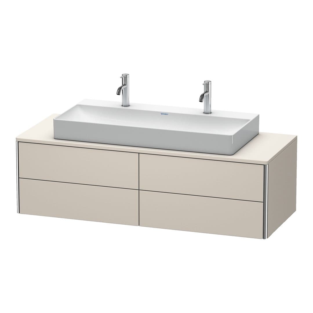 Duravit XSquare – Έπιπλο Νιπτήρα – 1400 mm, για κονσόλα, 4 συρτάρια, νιπτήρας κέντρο, 1400 x 548 x 400 mm – Taupe Super Matt, Decor (XS4915M8383)