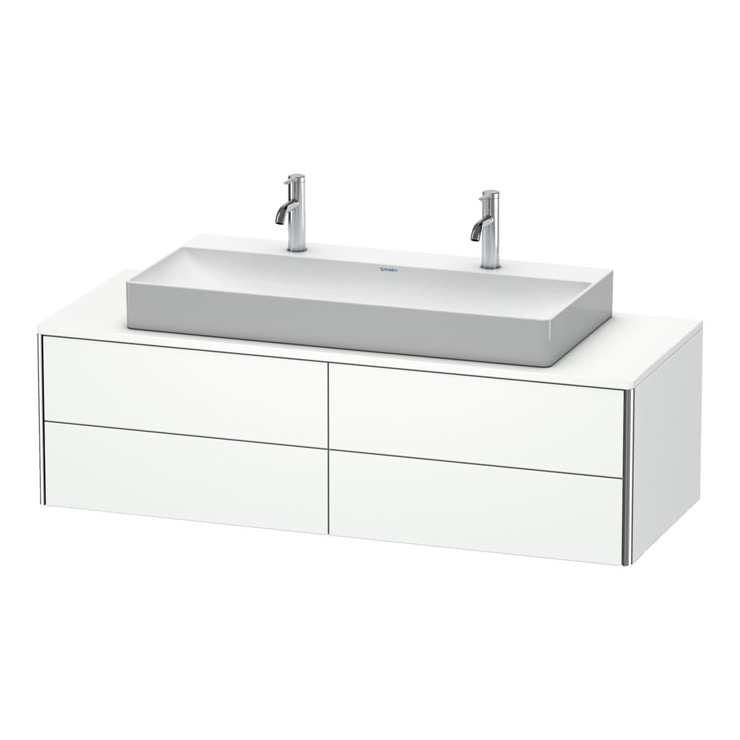 Duravit XSquare – Έπιπλο Νιπτήρα – 1400 mm, για κονσόλα, 4 συρτάρια, νιπτήρας κέντρο, 1400 x 548 x 400 mm – White Super Matt, Decor (XS4915M8484)
