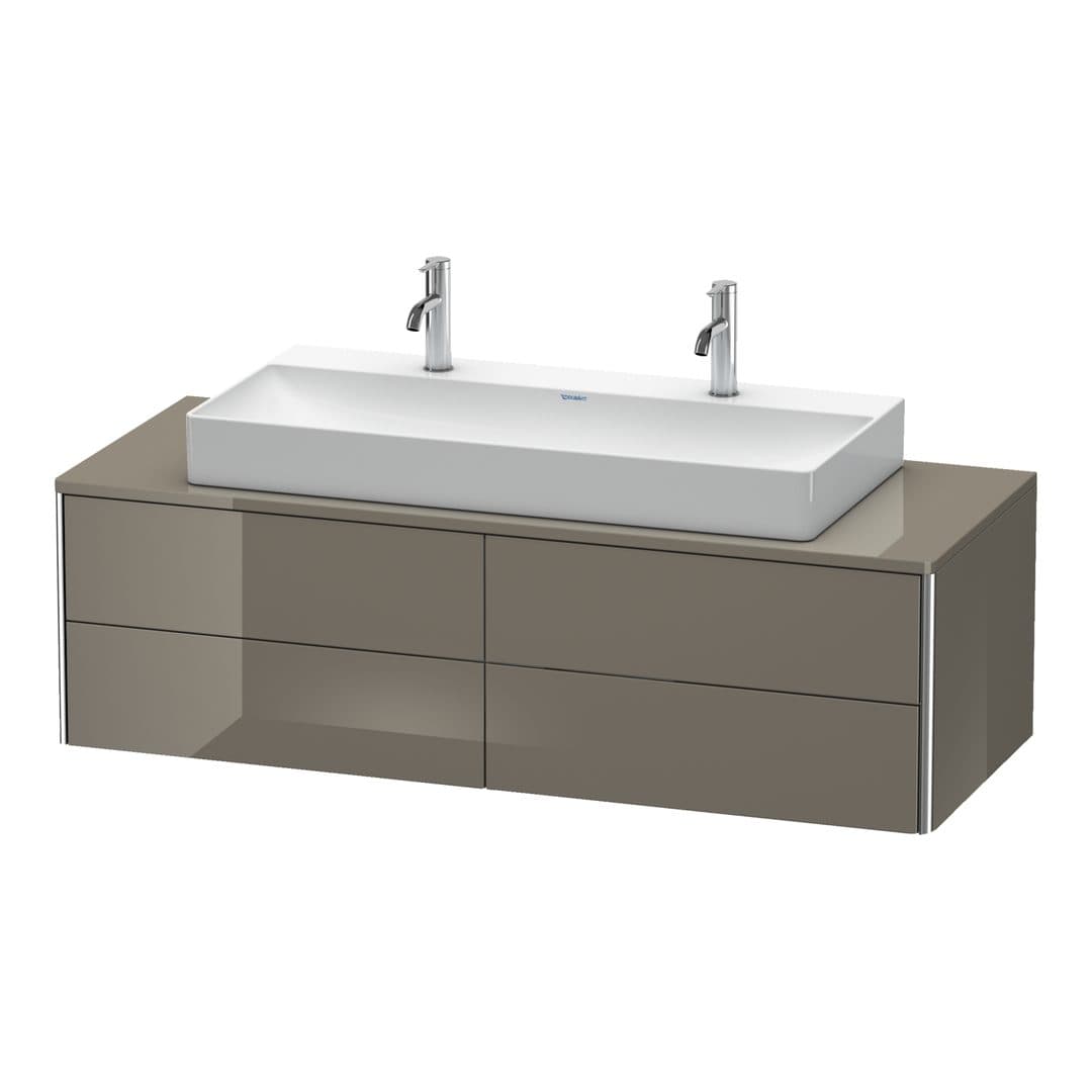 Duravit XSquare – Έπιπλο Νιπτήρα – 1400 mm, για κονσόλα, 4 συρτάρια, νιπτήρας κέντρο, 1400 x 548 x 400 mm – Flannel Grey High Gloss, Lacquer (XS4915M8989)