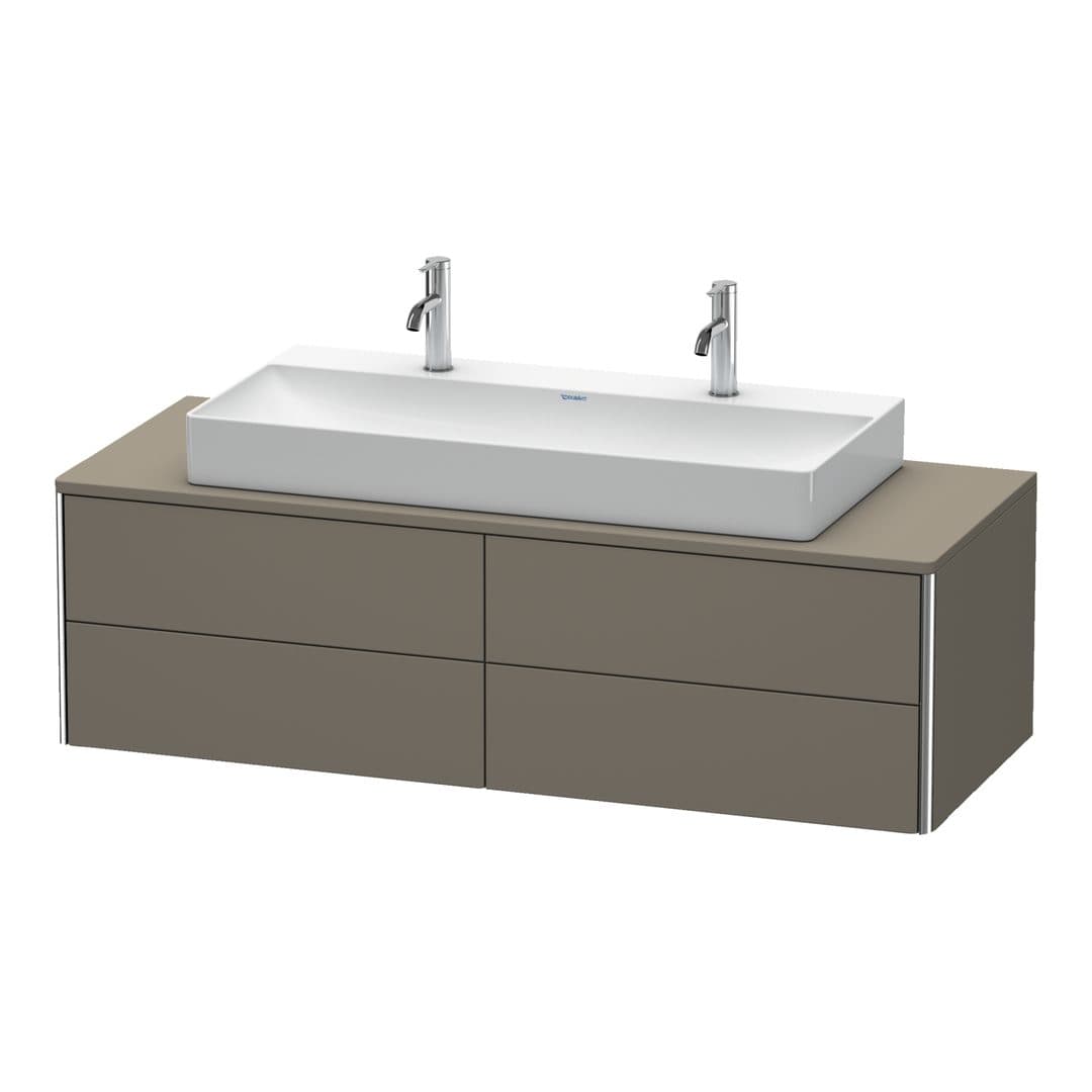 Duravit XSquare – Έπιπλο Νιπτήρα – 1400 mm, για κονσόλα, 4 συρτάρια, νιπτήρας κέντρο, 1400 x 548 x 400 mm – Flannel Grey Satin Matt, Lacquer (XS4915M9090)