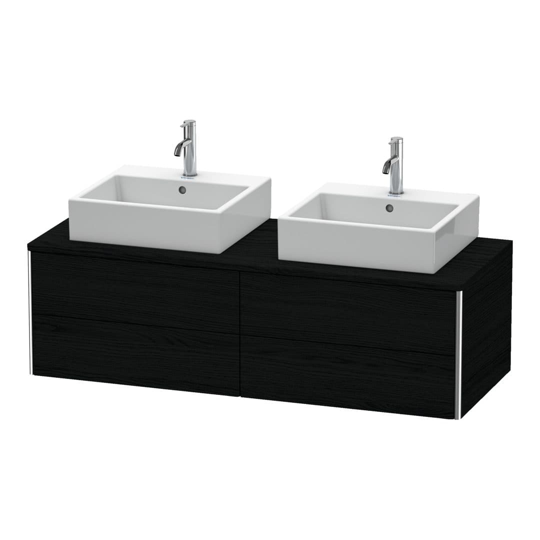 Duravit XSquare – Έπιπλο Νιπτήρα – 1400 mm, για κονσόλα, 4 συρτάρια, 1400 x 548 x 400 mm – Black oak Matt, Decor (XS4916B1616)