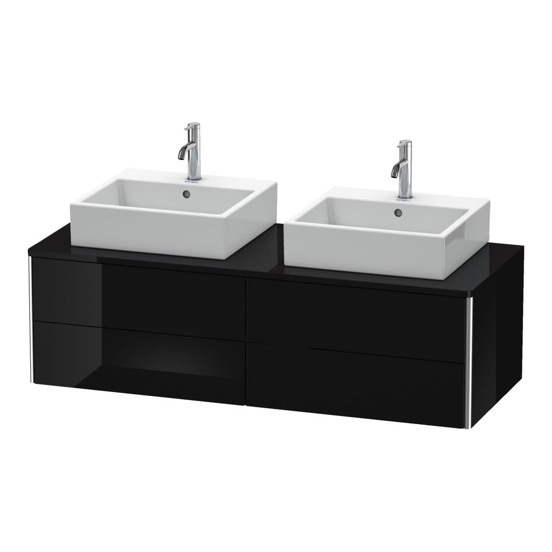 Duravit XSquare – Έπιπλο Νιπτήρα – 1400 mm, για κονσόλα, 4 συρτάρια, 1400 x 548 x 400 mm – Black High Gloss, Lacquer (XS4916B4040)