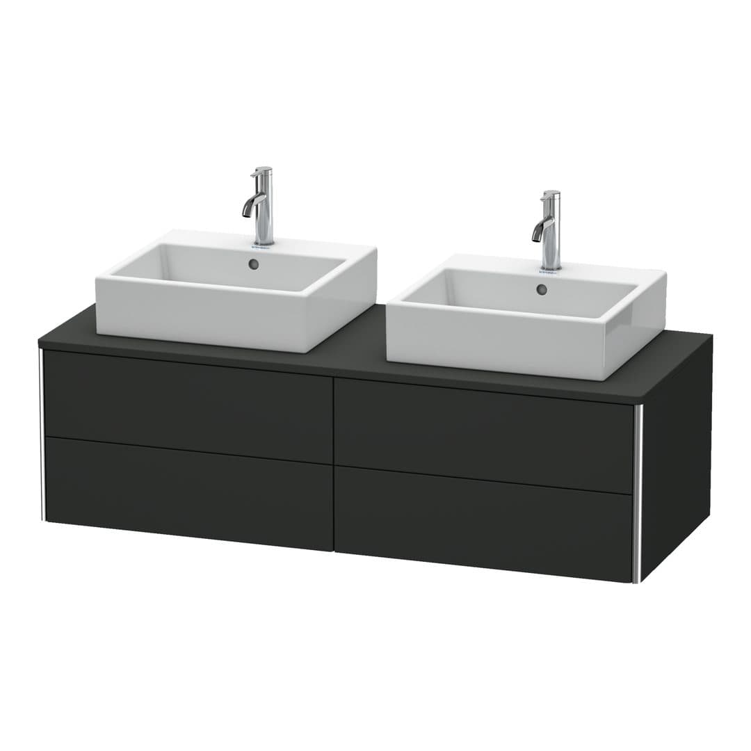 Duravit XSquare – Έπιπλο Νιπτήρα – 1400 mm, για κονσόλα, 4 συρτάρια, 1400 x 548 x 400 mm – Graphite Super Matt, Decor (XS4916B8080)