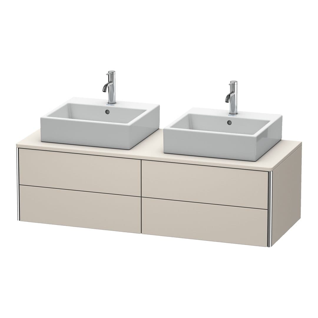 Duravit XSquare – Έπιπλο Νιπτήρα – 1400 mm, για κονσόλα, 4 συρτάρια, 1400 x 548 x 400 mm – Taupe Super Matt, Decor (XS4916B8383)