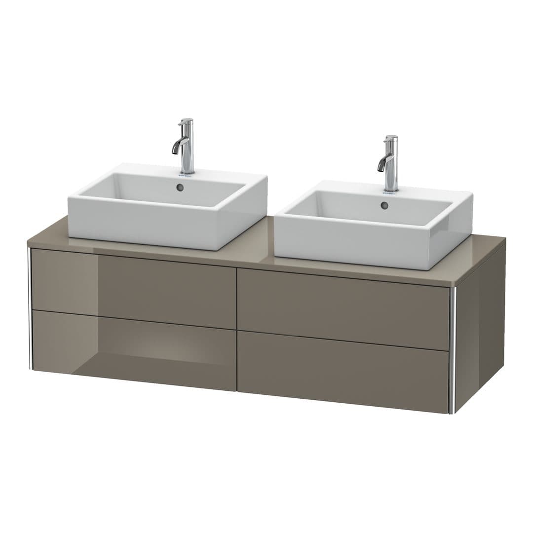 Duravit XSquare – Έπιπλο Νιπτήρα – 1400 mm, για κονσόλα, 4 συρτάρια, 1400 x 548 x 400 mm – Flannel Grey High Gloss, Lacquer (XS4916B8989)