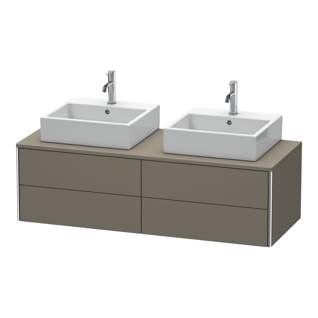 Duravit XSquare – Έπιπλο Νιπτήρα – 1400 mm, για κονσόλα, 4 συρτάρια, 1400 x 548 x 400 mm – Flannel Grey Satin Matt, Lacquer (XS4916B9090)
