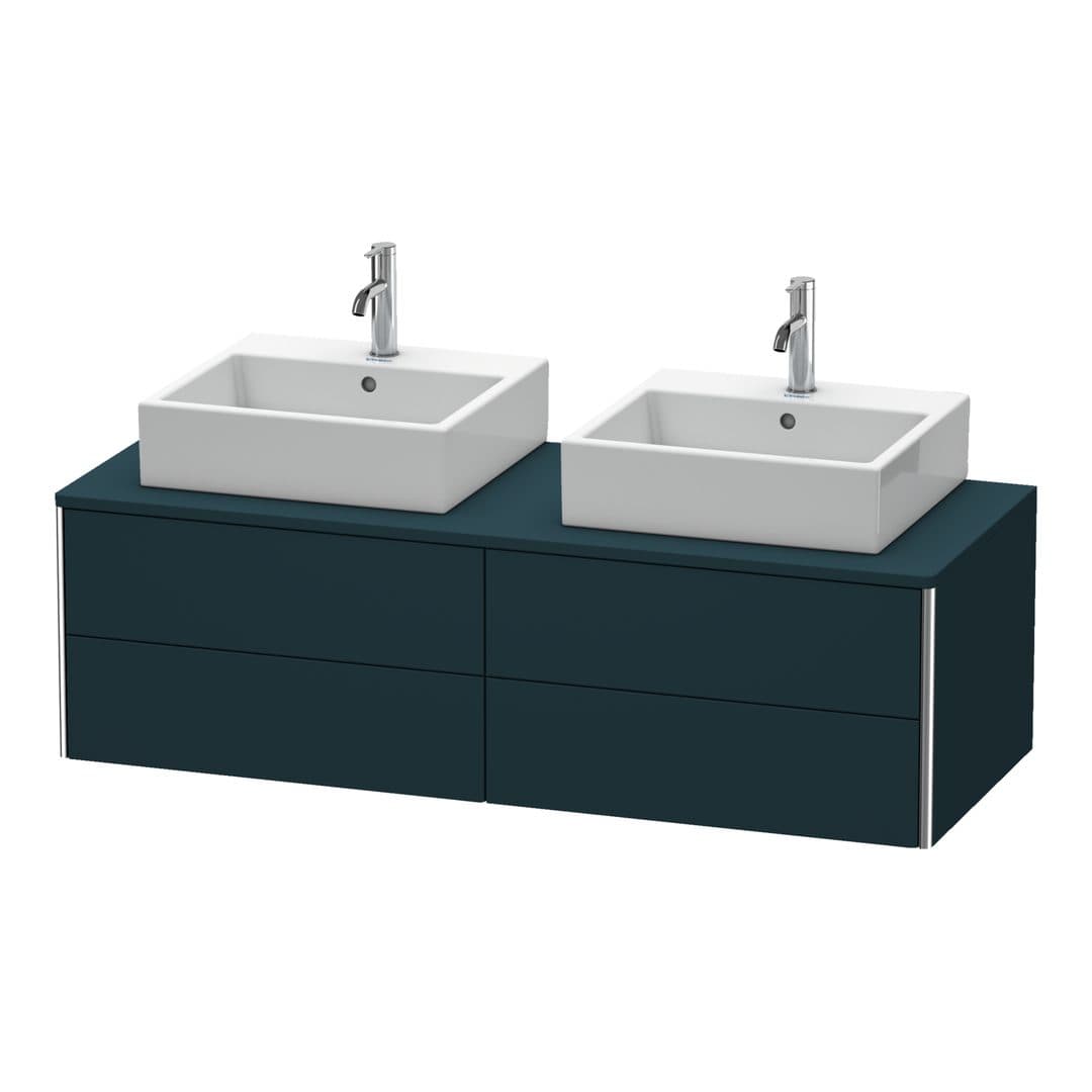 Duravit XSquare – Έπιπλο Νιπτήρα – 1400 mm, για κονσόλα, 4 συρτάρια, 1400 x 548 x 400 mm – Night blue Satin Matt, Lacquer (XS4916B9898)