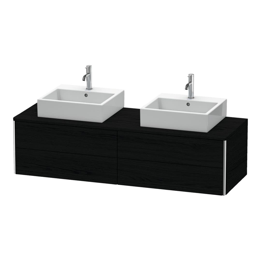 Duravit XSquare – Έπιπλο Νιπτήρα – 1600 mm, για κονσόλα, 4 συρτάρια, 1600 x 548 x 400 mm – Black oak Matt, Decor (XS4917B1616)
