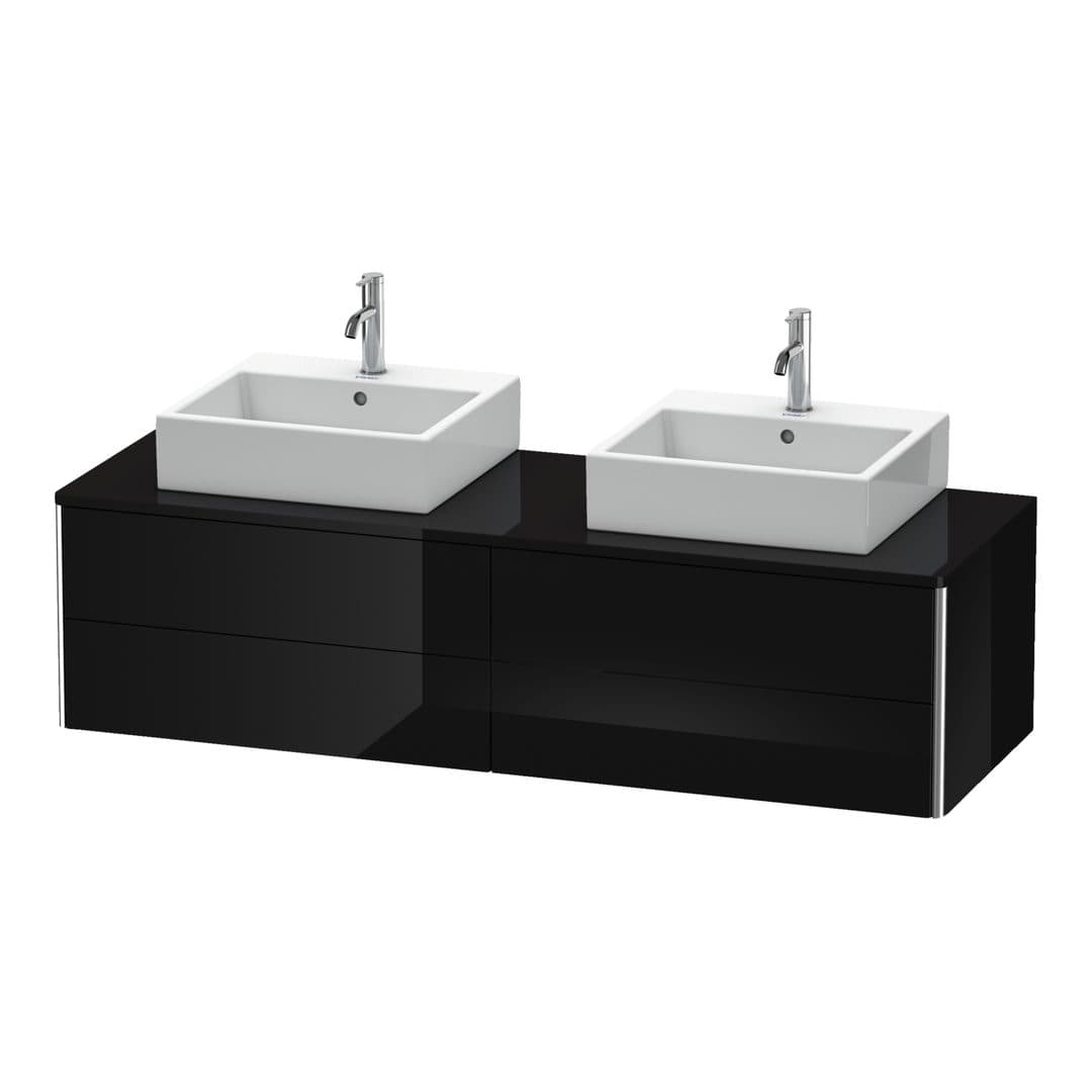 Duravit XSquare – Έπιπλο Νιπτήρα – 1600 mm, για κονσόλα, 4 συρτάρια, 1600 x 548 x 400 mm – Black High Gloss, Lacquer (XS4917B4040)