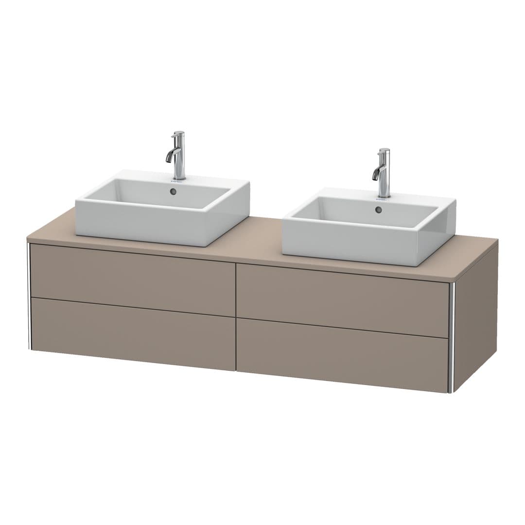 Duravit XSquare – Έπιπλο Νιπτήρα – 1600 mm, για κονσόλα, 4 συρτάρια, 1600 x 548 x 400 mm – Basalte Matt, Decor (XS4917B4343)