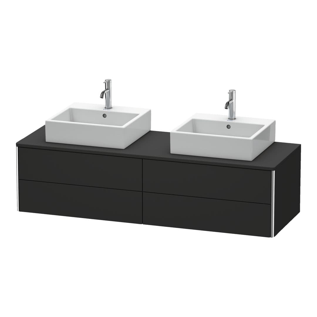 Duravit XSquare – Έπιπλο Νιπτήρα – 1600 mm, για κονσόλα, 4 συρτάρια, 1600 x 548 x 400 mm – Graphite Super Matt, Decor (XS4917B8080)