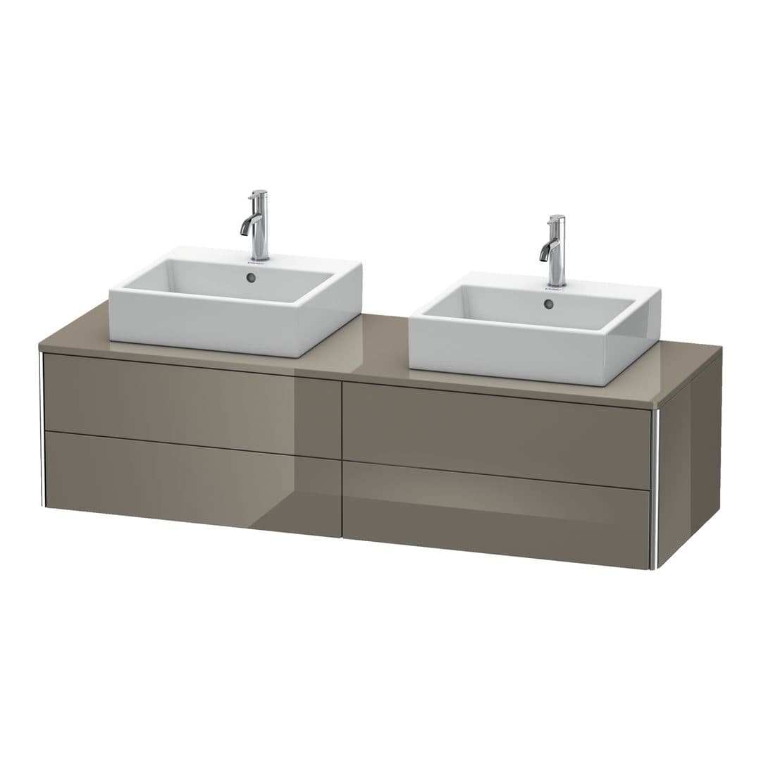 Duravit XSquare – Έπιπλο Νιπτήρα – 1600 mm, για κονσόλα, 4 συρτάρια, 1600 x 548 x 400 mm – Flannel Grey High Gloss, Lacquer (XS4917B8989)