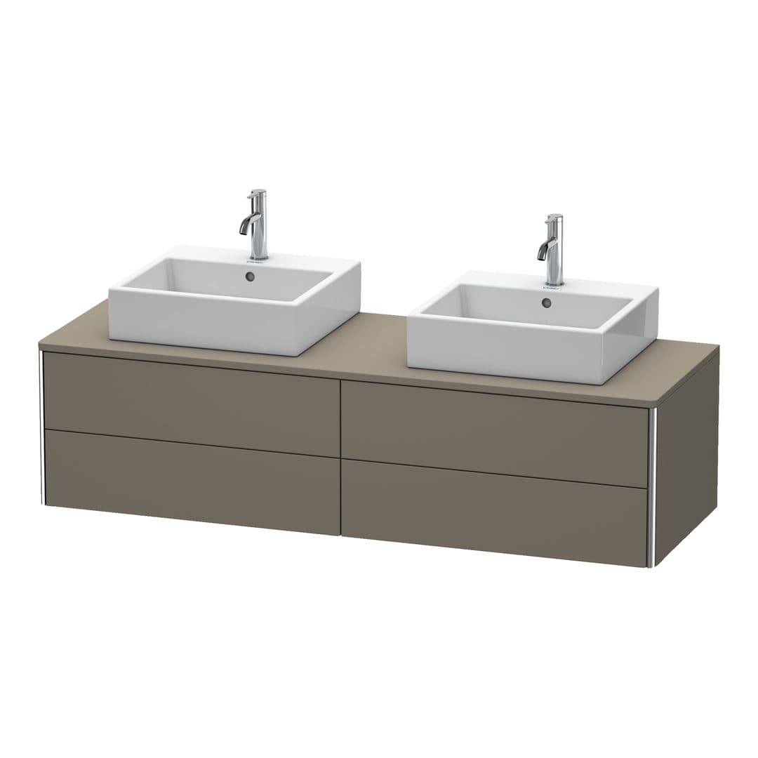 Duravit XSquare – Έπιπλο Νιπτήρα – 1600 mm, για κονσόλα, 4 συρτάρια, 1600 x 548 x 400 mm – Flannel Grey Satin Matt, Lacquer (XS4917B9090)