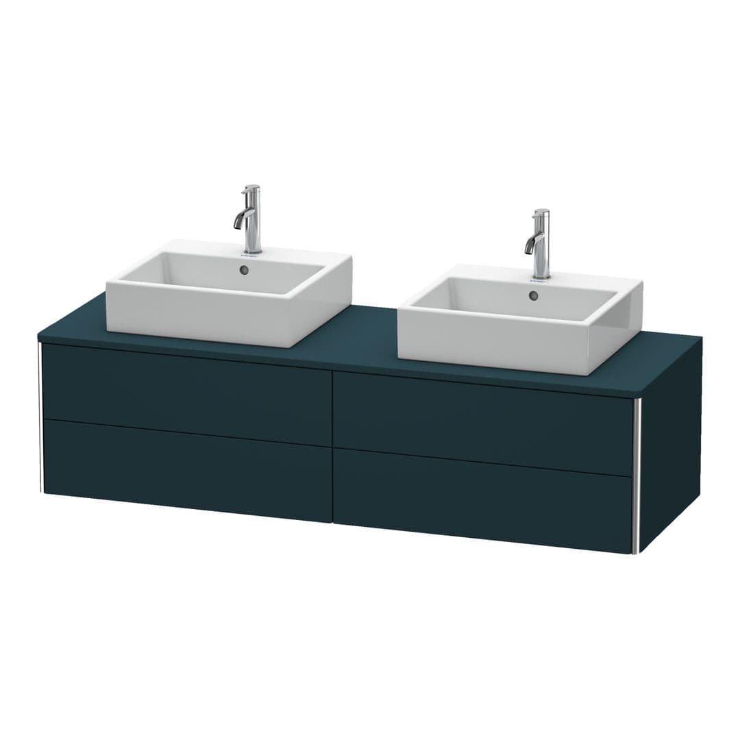 Duravit XSquare – Έπιπλο Νιπτήρα – 1600 mm, για κονσόλα, 4 συρτάρια, 1600 x 548 x 400 mm – Night blue Satin Matt, Lacquer (XS4917B9898)
