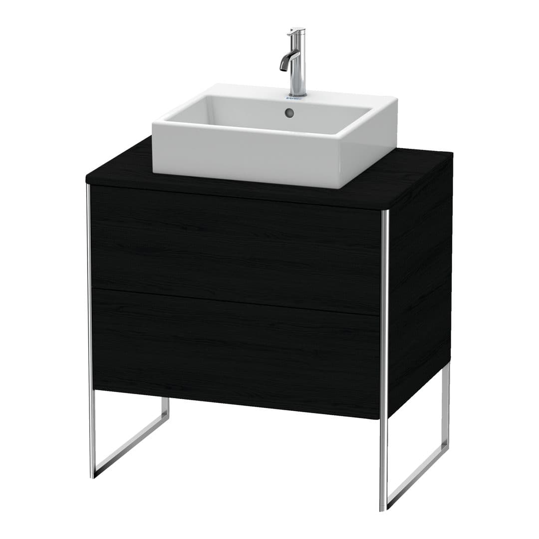 Duravit XSquare – Έπιπλο Νιπτήρα – 800 mm, για κονσόλα, 2 συρτάρια, νιπτήρας κέντρο, 800 x 548 x 778 mm – Black oak Matt, Decor (XS492001616)