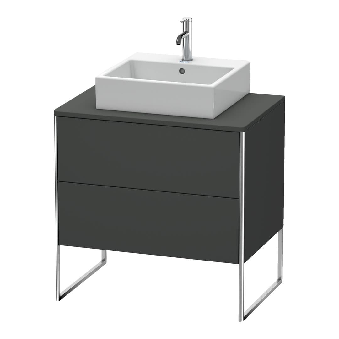 Duravit XSquare – Έπιπλο Νιπτήρα – 800 mm, για κονσόλα, 2 συρτάρια, νιπτήρας κέντρο, 800 x 548 x 778 mm – Graphite Matt, Decor (XS492004949)