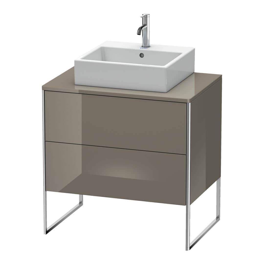 Duravit XSquare – Έπιπλο Νιπτήρα – 800 mm, για κονσόλα, 2 συρτάρια, νιπτήρας κέντρο, 800 x 548 x 778 mm – Flannel Grey High Gloss, Lacquer (XS492008989)