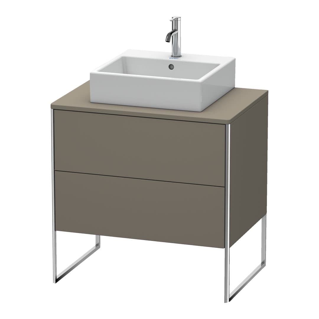 Duravit XSquare – Έπιπλο Νιπτήρα – 800 mm, για κονσόλα, 2 συρτάρια, νιπτήρας κέντρο, 800 x 548 x 778 mm – Flannel Grey Satin Matt, Lacquer (XS492009090)