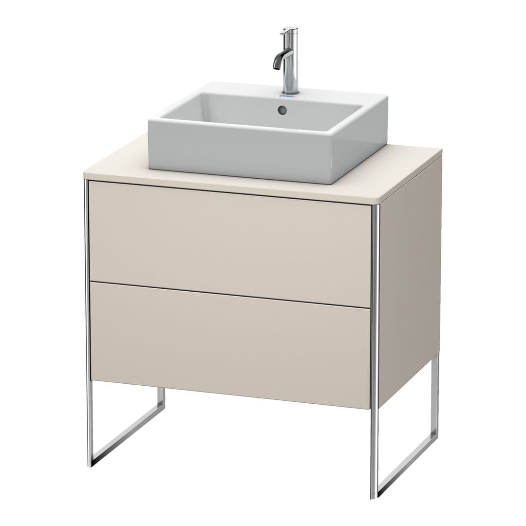 Duravit XSquare – Έπιπλο Νιπτήρα – 800 mm, για κονσόλα, 2 συρτάρια, νιπτήρας κέντρο, 800 x 548 x 778 mm – Taupe Matt, Decor (XS492009191)