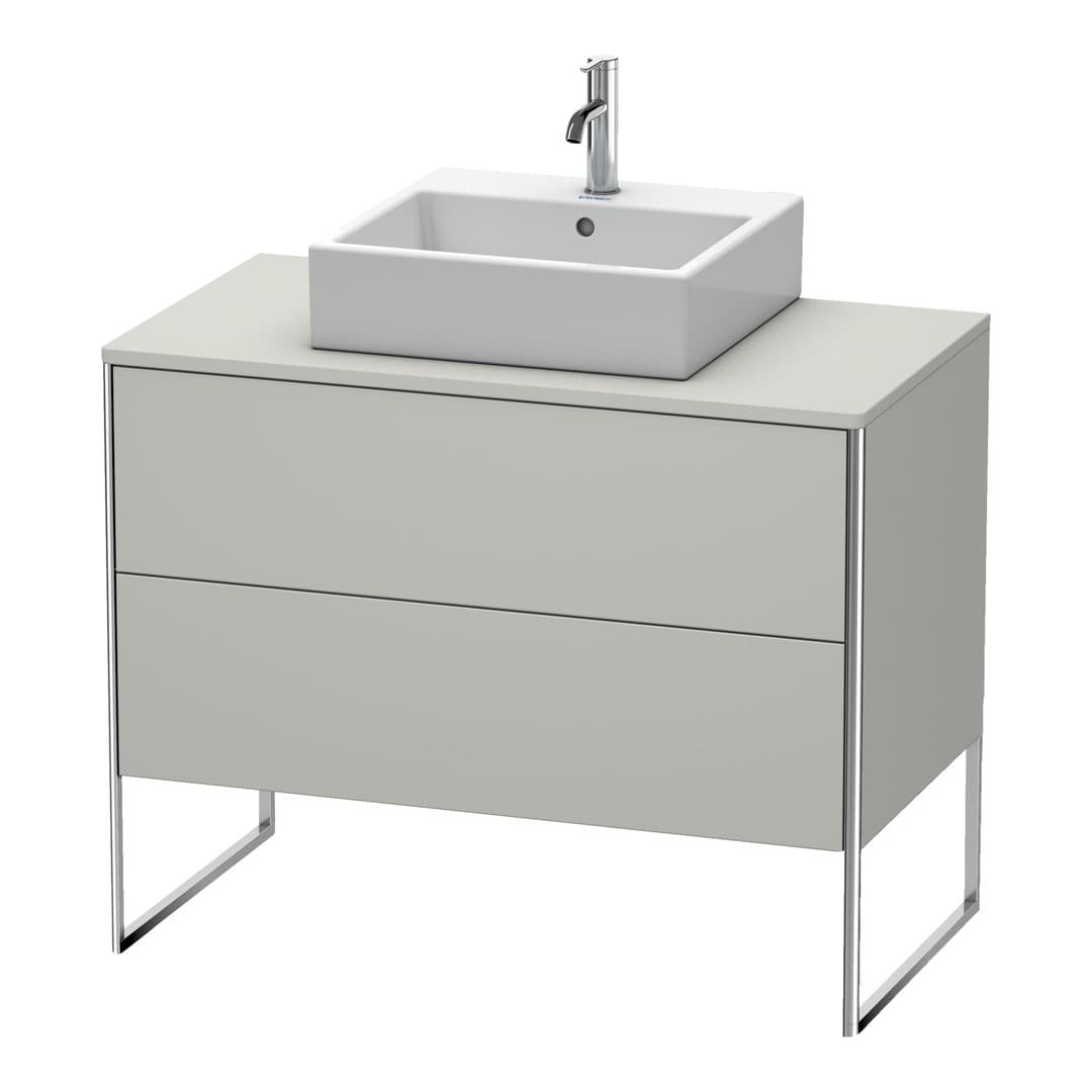 Duravit XSquare – Έπιπλο Νιπτήρα – 1000 mm, για κονσόλα, 2 συρτάρια, νιπτήρας κέντρο, 1000 x 548 x 778 mm – Concrete grey Matt, Decor (XS492100707)