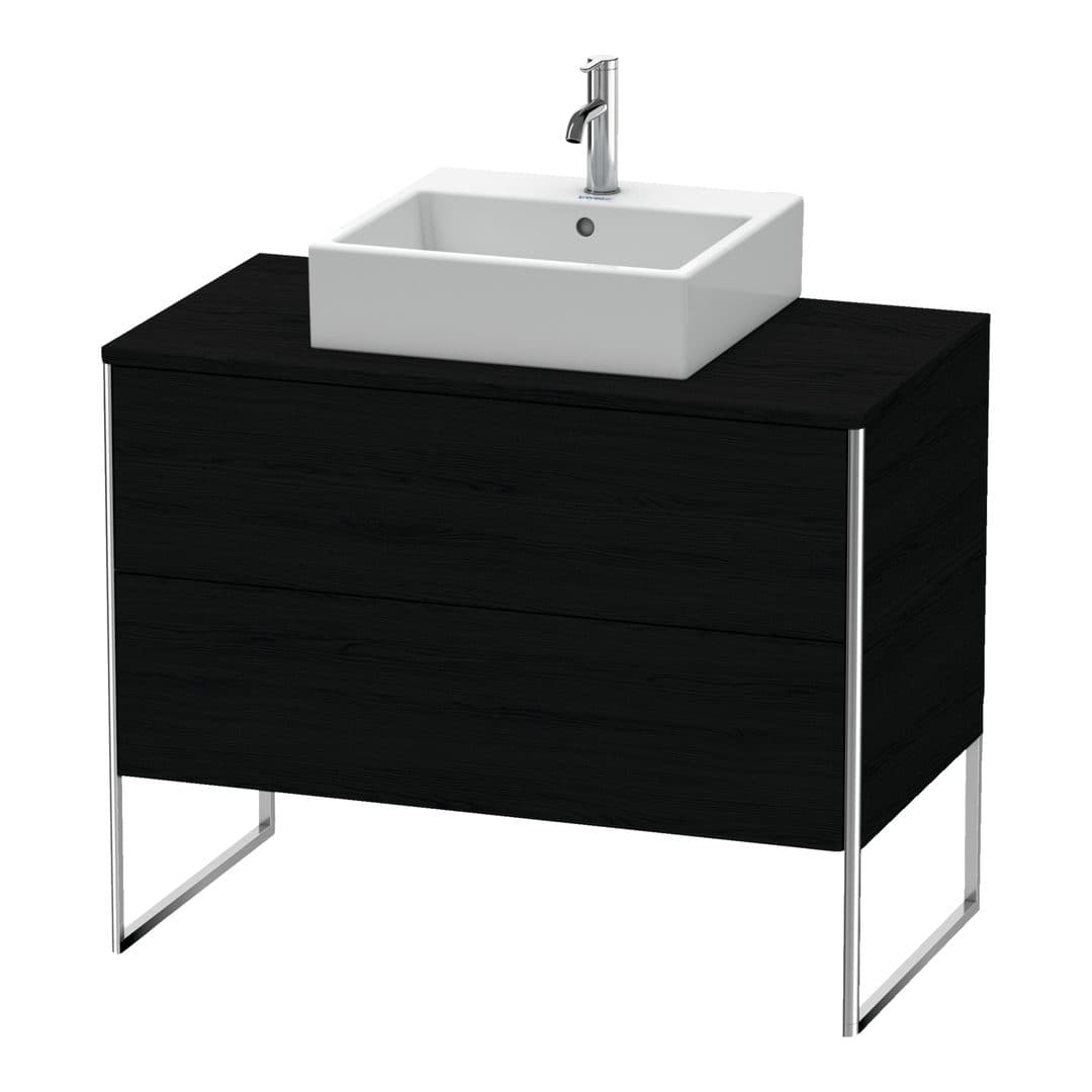 Duravit XSquare – Έπιπλο Νιπτήρα – 1000 mm, για κονσόλα, 2 συρτάρια, νιπτήρας κέντρο, 1000 x 548 x 778 mm – Black oak Matt, Decor (XS492101616)
