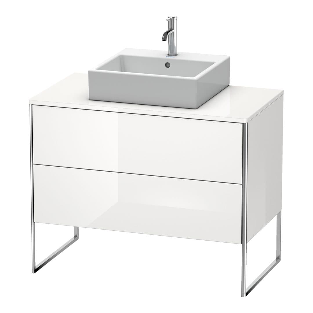 Duravit XSquare – Έπιπλο Νιπτήρα – 1000 mm, για κονσόλα, 2 συρτάρια, νιπτήρας κέντρο, 1000 x 548 x 778 mm – White High Gloss, Decor (XS492102222)