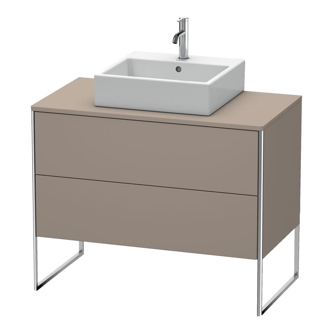 Duravit XSquare – Έπιπλο Νιπτήρα – 1000 mm, για κονσόλα, 2 συρτάρια, νιπτήρας κέντρο, 1000 x 548 x 778 mm – Basalte Matt, Decor (XS492104343)