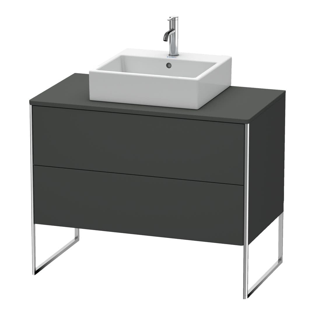 Duravit XSquare – Έπιπλο Νιπτήρα – 1000 mm, για κονσόλα, 2 συρτάρια, νιπτήρας κέντρο, 1000 x 548 x 778 mm – Graphite Matt, Decor (XS492104949)