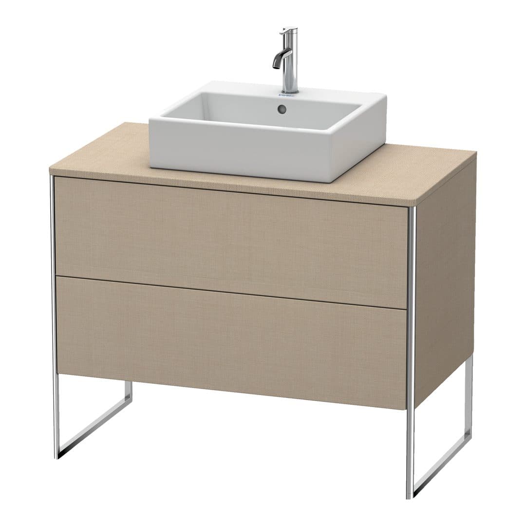 Duravit XSquare – Έπιπλο Νιπτήρα – 1000 mm, για κονσόλα, 2 συρτάρια, νιπτήρας κέντρο, 1000 x 548 x 778 mm – Linen Matt, Decor (XS492107575)