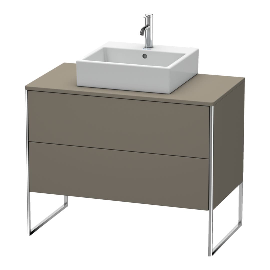 Duravit XSquare – Έπιπλο Νιπτήρα – 1000 mm, για κονσόλα, 2 συρτάρια, νιπτήρας κέντρο, 1000 x 548 x 778 mm – Flannel Grey Satin Matt, Lacquer (XS492109090)