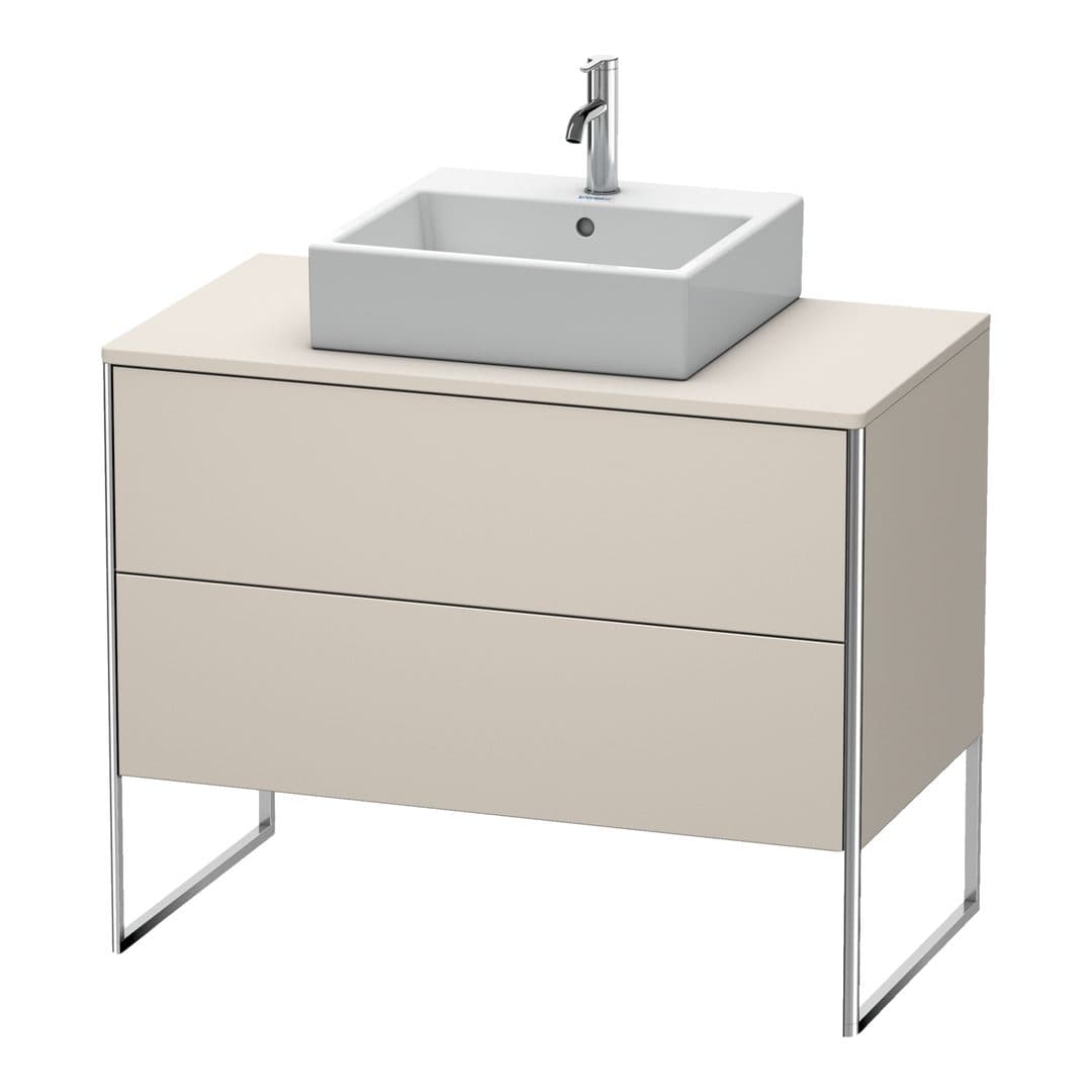 Duravit XSquare – Έπιπλο Νιπτήρα – 1000 mm, για κονσόλα, 2 συρτάρια, νιπτήρας κέντρο, 1000 x 548 x 778 mm – Taupe Matt, Decor (XS492109191)