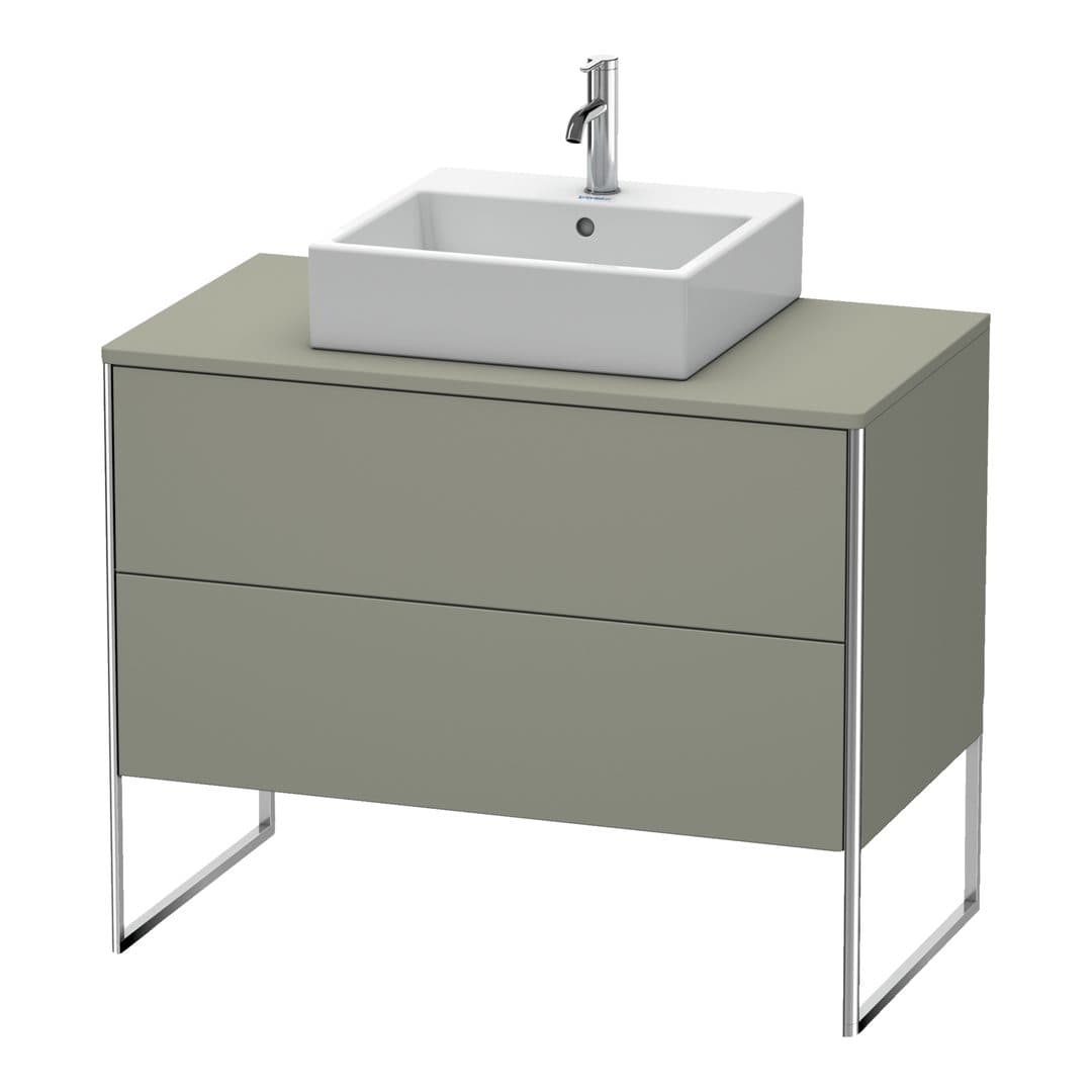 Duravit XSquare – Έπιπλο Νιπτήρα – 1000 mm, για κονσόλα, 2 συρτάρια, νιπτήρας κέντρο, 1000 x 548 x 778 mm – Stone grey Satin Matt, Lacquer (XS492109292)