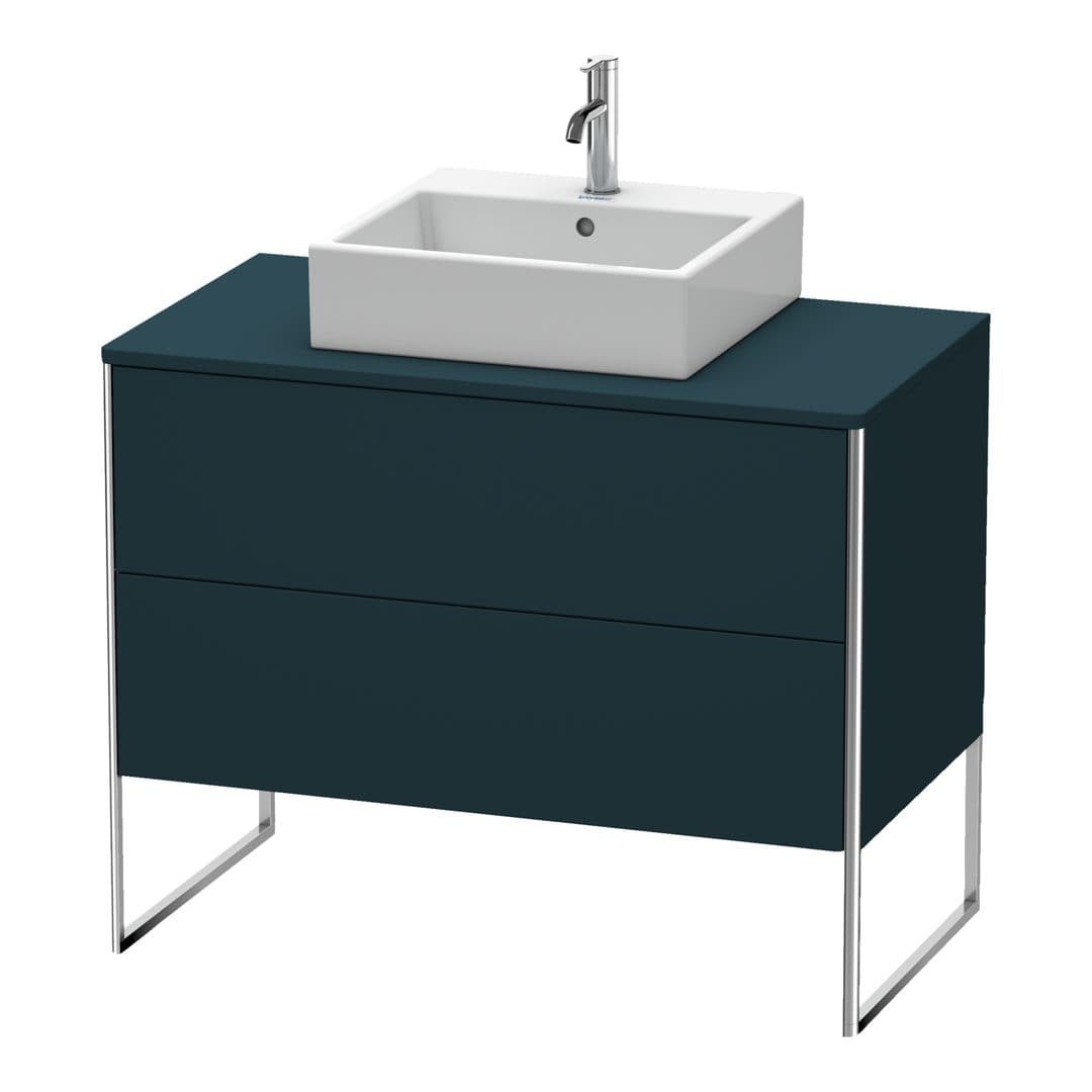 Duravit XSquare – Έπιπλο Νιπτήρα – 1000 mm, για κονσόλα, 2 συρτάρια, νιπτήρας κέντρο, 1000 x 548 x 778 mm – Night blue Satin Matt, Lacquer (XS492109898)