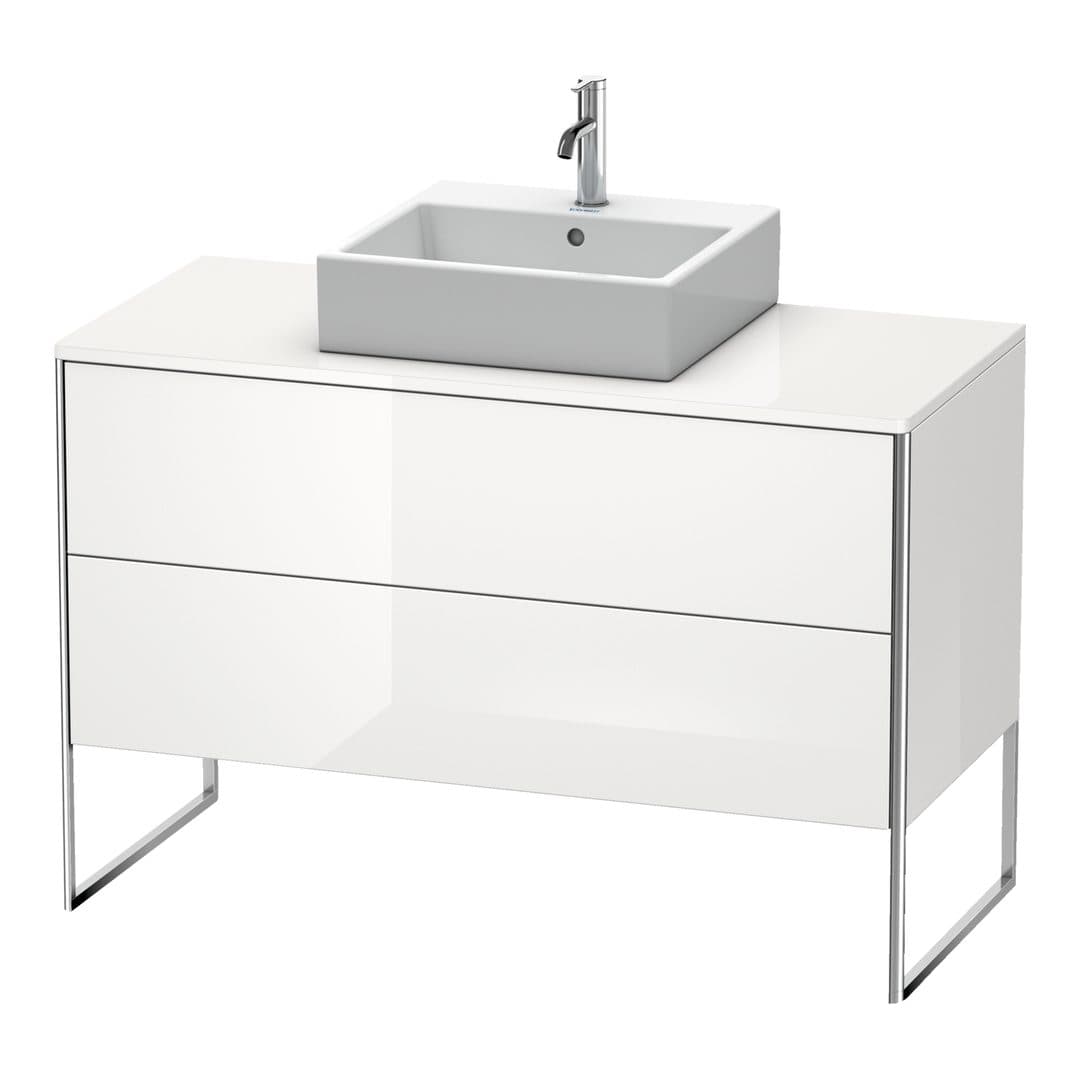 Duravit XSquare – Έπιπλο Νιπτήρα – 1200 mm, για κονσόλα, 2 συρτάρια, νιπτήρας κέντρο, 1200 x 548 x 778 mm – White High Gloss, Decor (XS492202222)