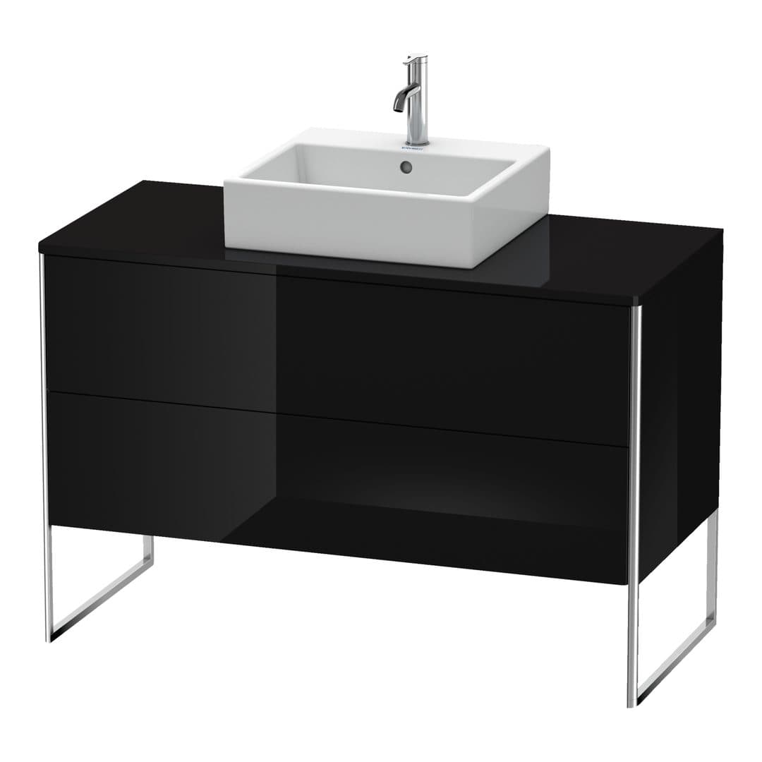 Duravit XSquare – Έπιπλο Νιπτήρα – 1200 mm, για κονσόλα, 2 συρτάρια, νιπτήρας κέντρο, 1200 x 548 x 778 mm – Black High Gloss, Lacquer (XS492204040)