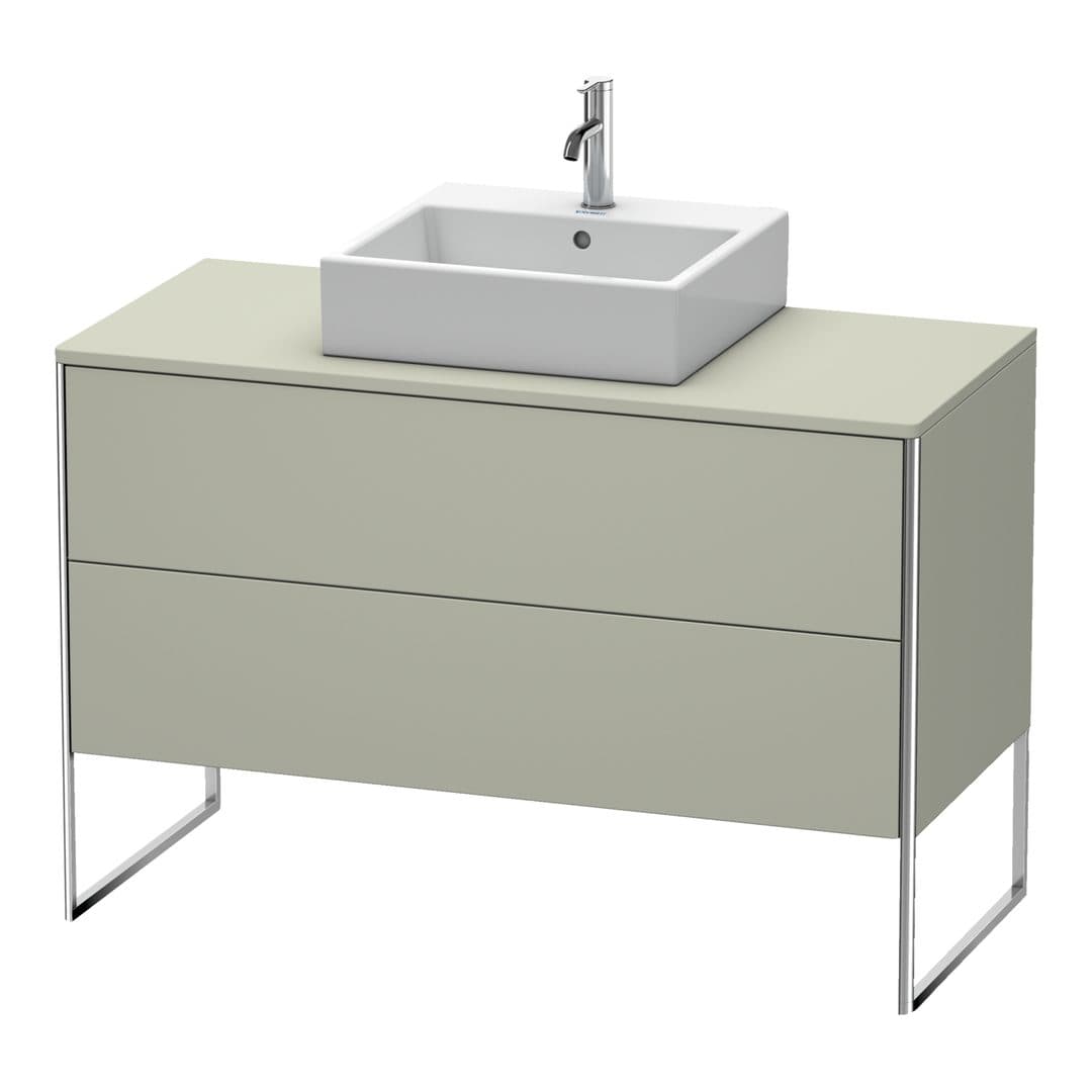 Duravit XSquare – Έπιπλο Νιπτήρα – 1200 mm, για κονσόλα, 2 συρτάρια, νιπτήρας κέντρο, 1200 x 548 x 778 mm – Taupe Satin Matt, Lacquer (XS492206060)