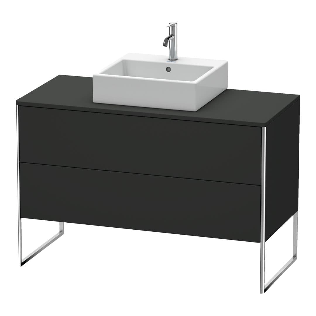 Duravit XSquare – Έπιπλο Νιπτήρα – 1200 mm, για κονσόλα, 2 συρτάρια, νιπτήρας κέντρο, 1200 x 548 x 778 mm – Graphite Super Matt, Decor (XS492208080)