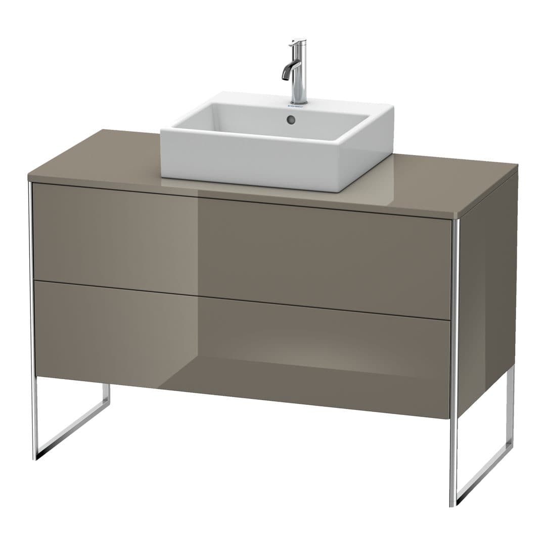 Duravit XSquare – Έπιπλο Νιπτήρα – 1200 mm, για κονσόλα, 2 συρτάρια, νιπτήρας κέντρο, 1200 x 548 x 778 mm – Flannel Grey High Gloss, Lacquer (XS492208989)
