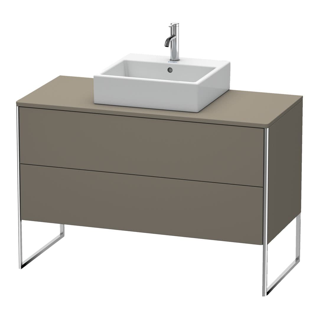 Duravit XSquare – Έπιπλο Νιπτήρα – 1200 mm, για κονσόλα, 2 συρτάρια, νιπτήρας κέντρο, 1200 x 548 x 778 mm – Flannel Grey Satin Matt, Lacquer (XS492209090)