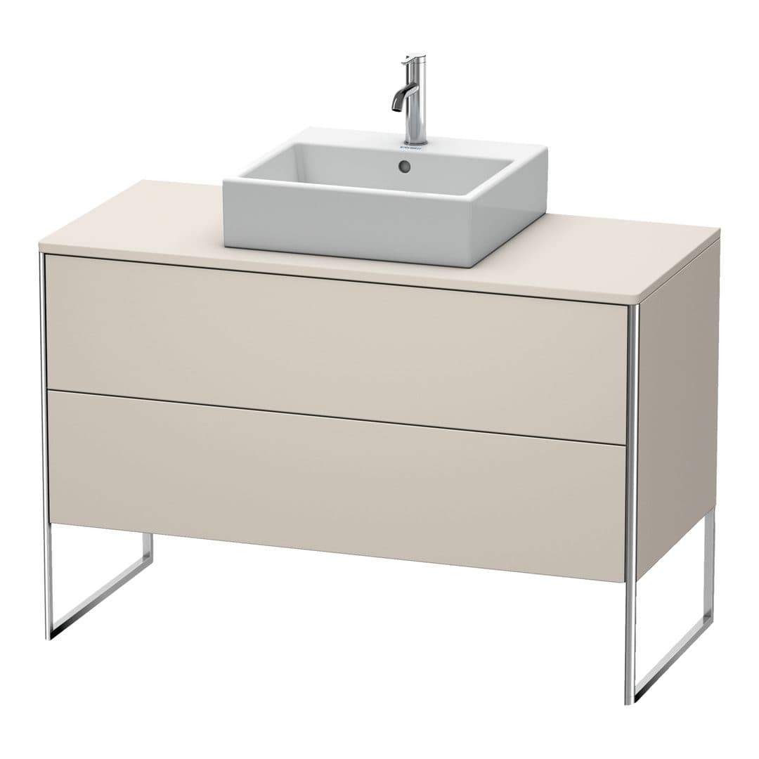Duravit XSquare – Έπιπλο Νιπτήρα – 1200 mm, για κονσόλα, 2 συρτάρια, νιπτήρας κέντρο, 1200 x 548 x 778 mm – Taupe Matt, Decor (XS492209191)